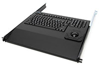 121-key Mil-grade Rack Mount Backlit Keyboard with 2-inch Trackball - Front View