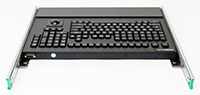 121-key Rugged Rack Mount Backlit Keyboard with Wrist Rest - Rear View