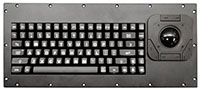 82-key Rugged Panel Mount Keyboard with 2-inch Trackball