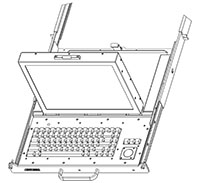 SlimLine 1U Rugged Rack Mount Display/Keyboard