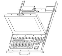 SlimLine 1U Rugged Rack Mount Display/Keyboard