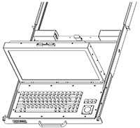 SlimLine 1U Rugged Rack Mount Display/Keyboard