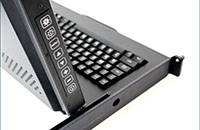 SlimLine 1U Rugged Rack Mount Display/Keyboard - Close-up of OSD Keypad