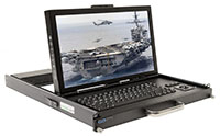 SlimLine 1U Rugged Rack Mount Display/Keyboard
