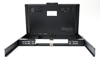 SlimLine 1U Rugged Rack Mount Display/Keyboard in Operating Position - Rear View