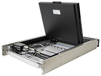 SlimLine 1U 19.0 Rugged Rack Mount Display/Keyboard with 8-port KVM Switch Rear View