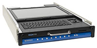 SlimLine 1U 19.0 Rugged Rack Mount Display/Keyboard with 8-port KVM Switch Stowed Position