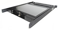 SlimLine 1U Rugged Rack Mount Display/Keyboard in Stowed Position