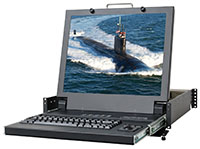 SlimLine Lite II Rugged Flip-up 19.0-inch Display with Keyboard in Operating Position
