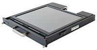 SlimLine Micro Rugged Rack Mount Flip-up Display in Stowed Position