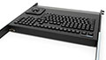 121-key Mil-grade Rack Mount Backlit Keyboard with 2-inch Trackball - Rear View