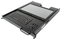 SlimLine 1U Rugged Rack Mount Display/Keyboard in Stowed Position Front View