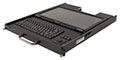 SlimLine 1U Rugged Rack Mount Display/Keyboard in Stowed Position